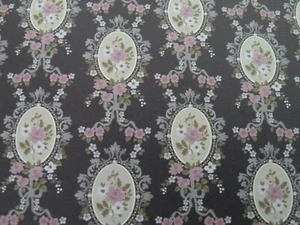 Dolls House Wallpaper Blue Victorian Cameo Interior Décor Miniature 1:12 Scale - Picture 1 of 4