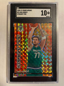 Luka Doncic 2021 mosaic sp straight fire parallel Sgc 10 Gem Mint