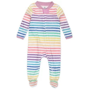 Baby Girls Play Footed Pajamas One-piece Jumpsuit Zip-front Pjs 100% Organic ... - Picture 1 of 7