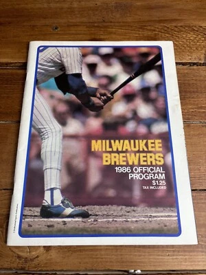 Milwaukee Brewers 1986 Official Program MLB Baseball Yount Molitor Beer Ads - Image 1 of 4