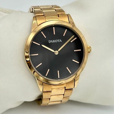 Reloj pulsera clásico DAKOTA para dama tono oro rosa, esfera negra, 36 mm, cuarzo Foto 1 de 4