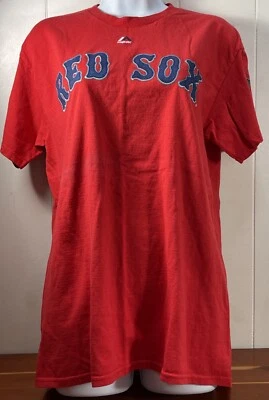Boston Red Sox David Ortiz 34 Majestic Red T-Shirt M Cotton Final Season - Image 1 of 4