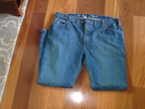 Men's Carhartt Rugged Flex Relaxed Fit Knit Lined Work Blue Jeans Size 44x32 - Picture 1 of 7