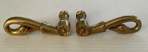 Vtg. Victorian Swan Duck Crane Brass Cabinet Window Door Lever Handle Set R/L - Picture 1 of 13