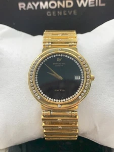Reloj Raymond Weil Amadeus Vintage Años 80 8182-2 Cuarzo Diamantes y Chapado en Oro - Imagen 1 de 24