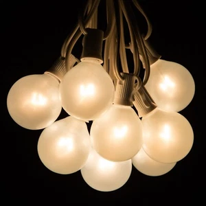 G50 Globo esterno bianco sbrinato Luci stringa patio filo bianco - Foto 1 di 8