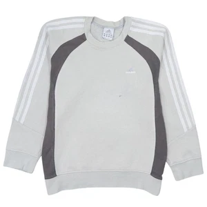 Adidas Men’s Grey Pullover Sweatshirt Small Long Sleeve Logo - Picture 1 of 12