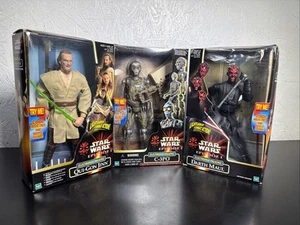 Star Wars Episode 1 Electronic Talking Darth Maul C-3PO Qui-Gon Jinn Hasbro 1999 - Picture 1 of 9