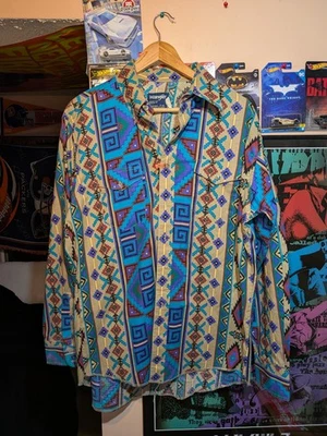 Vintage Aztec Style Multicolored Wrangler Longsleeve Made In USA Size XL - Image 1 of 4