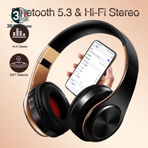 Regalo Da Uomo Cuffie Wireless Dorate Auricolare Bluetooth Auricolare Stereo Con - Photo 1 sur 26