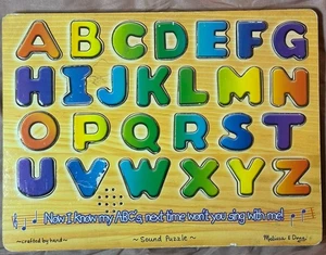 Melissa & Doug Alphabet Wooden Sound Puzzle 26 Letters Kids Learning Toy - Picture 1 of 3
