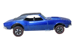 Vintage Redline Hot Wheels Early 1967 Custom Camaro Blue Black Top Hong Kong - Picture 1 of 8