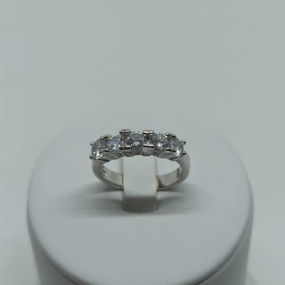 ANELLO IN ARGENTO 925 RIVIERA 5 PIETRE ZIRCONI  4 MM  (AMFA0223) - Immagine 1 di 3