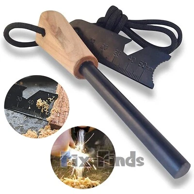 Magnesium Ferro Rod Fire Starters Emergency Ferrocerium Survival Striker Flint - Image 1 of 4