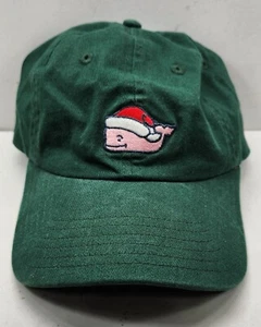Vineyard Vines Green Santa Whale Chrismas Embroidered Logo Strapback Hat Cap - Picture 1 of 6