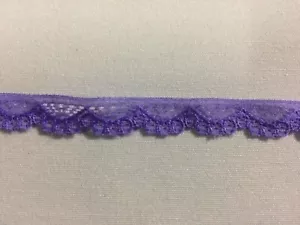 10mm WIDE : VINTAGE LILAC SCALLOP POLYESTER LACE TRIM : 10 METRES : #STL12 - Picture 1 of 4