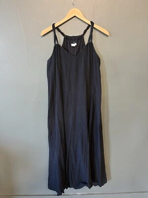 Garnet Hill Womens Black Sleeveless Shirt Long Dress Size Petite Medium w/ Slip - Изображение 1 из 3