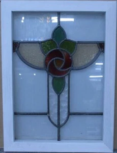 "ANTIGUA VIDRIERA INGLESA CON PLOMO Preciosa Floral 16"" x 21,75" - Imagen 1 de 3