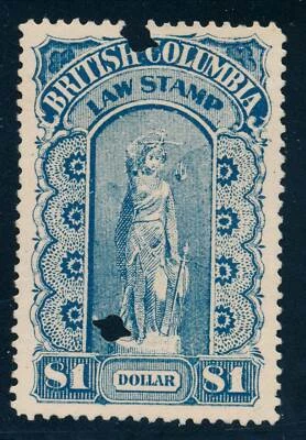 BCL15  British Columbia, Canada, Law Stamp, Revenue, 1893, used - Image 1 of 3