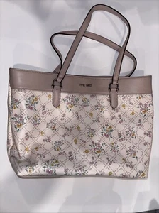 Nine West hellrosa Blumen Handtasche zwei Schulterriemen Beuteltasche Handtasche Blumen hübsch - Bild 1 von 9