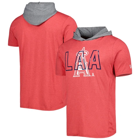 Men's New Era Red Los Angeles Angels Team Hoodie T-Shirt Cover