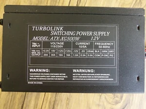 TURBOLINK SWITCHING POWER SUPPLY ATX-XG500W 12V - Photo 1/8