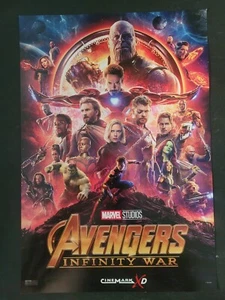 AVENGERS INFINITY WAR CARDSTOCK 13"x19" ORIGINAL PROMO MOVIE POSTER Cinemark NEW - Picture 1 of 1