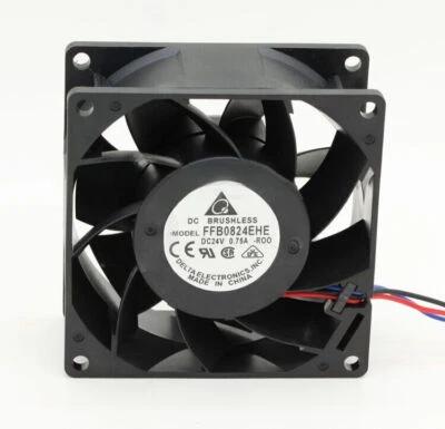 For Delta FFB0824EHE -ROO -R00 8038 80mm DC 24V 0.75A 3-pin server inverter fan - Image 1 of 2