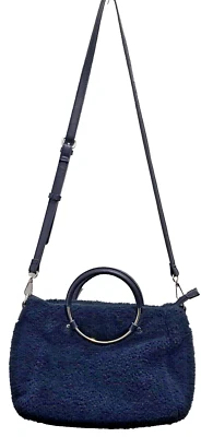 Pink Stix Women's blue Crossbody Adjustable strap purse/Bag Fuzzy Shaggy Boho - Image 1 of 4