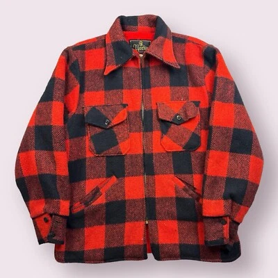 Vintage Yorke Buffalo Plaid Mackinaw Hunting Jacket 50s 60s Size M Western - Image 1 of 4