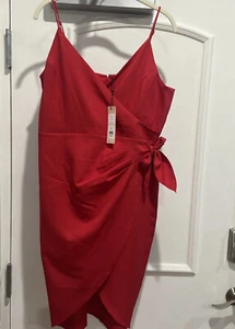NWT BCBG Tank Wrap Mini Dress Jalepeno Red Dress 12 $98 - Picture 1 of 12