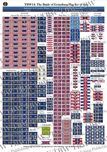6mm Flags: Gettysburg Union & CSA Armies - Generic Sheet of 350(TBW14) - Picture 1 of 3
