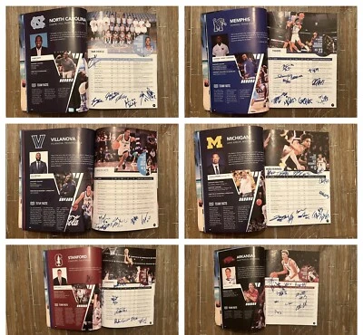 Battle 4 Atlantis 2023 Basketball Autograph Program Mens UNC Michigan Memphis - Image 1 of 4