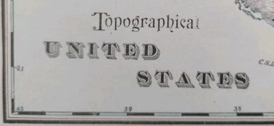 Vintage 1901 TOPOGRAPHICAL UNITED STATES Map 22"x14" Old Antique Original USA DC - Image 1 of 4