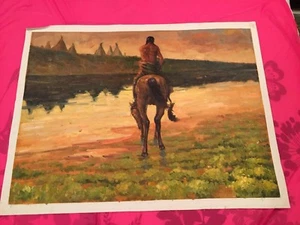 Sunset On the Plains 1905 Remington Oil Reproduction unframed - Picture 1 of 12