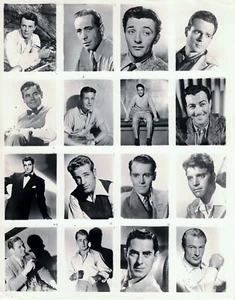 Photo Sheet with 16 actors B&W 8x10 Glossy - 1940s - 1950s - Picture 1 of 1