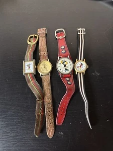 LOT OF 4 WATCHES VINTAGE DISNEY MICKEY MOUSE WATCHES FOR PARTS - Picture 1 of 11