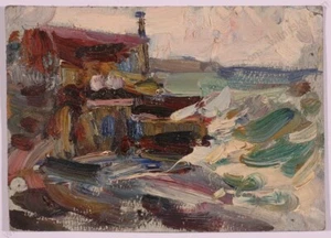 Piotr Kolomoitsev (1924-2013), "Surf", Oil Painting, 1950s (1) - Picture 1 of 3
