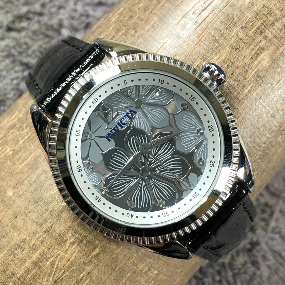 Invicta Wildflower Women 37089 Diamond Accent Leather Quartz 35mm Watch 7 1/4" - Image 1 of 4