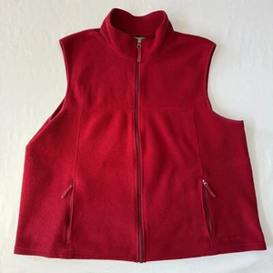 Chaleco polar LL Bean para hombre XXL rojo bolsillos con cremallera completa al aire libre senderismo 0ALA7 - Imagen 1 de 8
