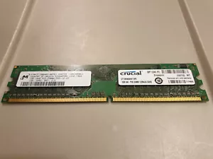 Crucial PC2 5300U 1GB DDR2 DIMM CL5 Desktop Ram CT12864AA667 - Picture 1 of 3