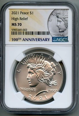 2021 Peace Silver Dollar NGC MS 70 - Image 1 of 4