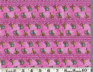 TINY SAIL BOATS ON PINK, 100% Cotton Fabric, 1/2 yard, POSSIBILITIES - AvLyn INC - Picture 1 of 1