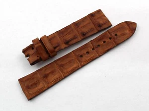 Strap Band Crocodile Hornback Marrone 19/16mm Fatto a Mano Casual Top Quality - Imagen 1 de 5
