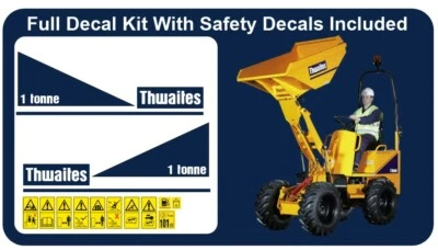 Thwaites 1 Tonne Dumper 1 ton Full Decal Kit With Safety Decals. Sticker Kit