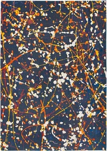9220 COLECCIÓN DE GALERÍA AZUL ABSTRACTO - alfombra y tapiz de pared azul marino moderno - Imagen 1 de 12