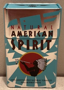 VTG Natural American Spirit Metal Empty Flip Top Cigarette Container. Excellent - Photo 1/7