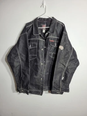 Chaqueta de mezclilla negra vintage Y2K Southpole para hombre 2X Foto 1 de 4