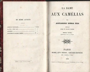 LA DAME AUX CAMELIAS ALEXANDRE DUMAS FILS EDITION RELIEE DE 1856 JULES JANIN - Foto 1 di 23