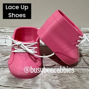 PINK LACE UP Saddle Replacement Shoes For 16” Cabbage Patch Kids Doll Shoe - Picture 1 of 9